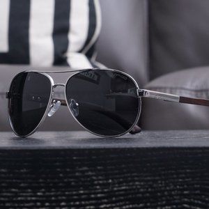 Polarized Aviators Bamboo Wood Sunglasses